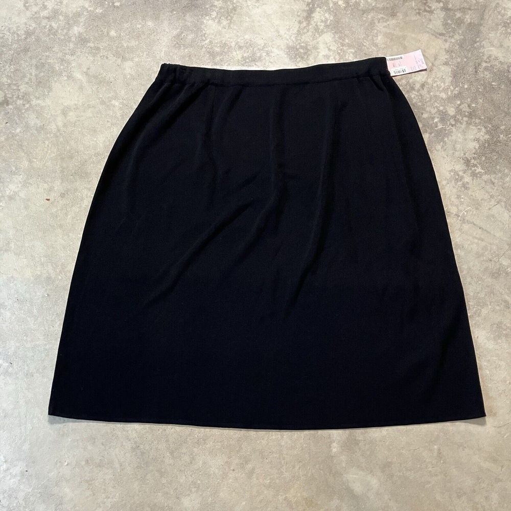 Misook Skirt Womens 3X Black Pull On Elastic Waist Slinky Knit A Line Minimalist